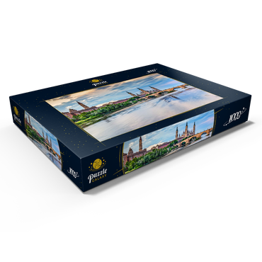 Darstellung des Puzzle Motivs Basilica de Nuestra Senora del Pilar am Ebro, Saragossa, Spanien 1000 Puzzle Schachtel Ansicht1