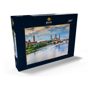 Darstellung des Puzzle Motivs Basilica de Nuestra Senora del Pilar am Ebro, Saragossa, Spanien 1000 Puzzle Schachtel Ansicht2