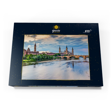Darstellung des Puzzle Motivs Basilica de Nuestra Senora del Pilar am Ebro, Saragossa, Spanien 1000 Puzzle Schachtel Ansicht3