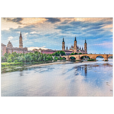 Darstellung des Puzzle Motivs puzzleplate Basilica de Nuestra Senora del Pilar am Ebro, Saragossa, Spanien 1000 Puzzle
