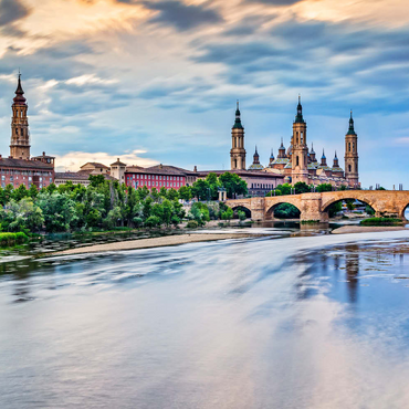 Darstellung des Puzzle Motivs Basilica de Nuestra Senora del Pilar am Ebro, Saragossa, Spanien 100 Puzzle 3D Modell