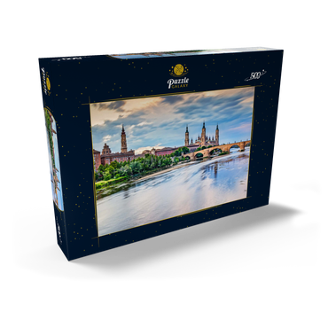 Darstellung des Puzzle Motivs Basilica de Nuestra Senora del Pilar am Ebro, Saragossa, Spanien 500 Puzzle Schachtel Ansicht2