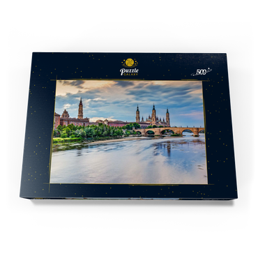 Darstellung des Puzzle Motivs Basilica de Nuestra Senora del Pilar am Ebro, Saragossa, Spanien 500 Puzzle Schachtel Ansicht3