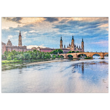 Darstellung des Puzzle Motivs puzzleplate Basilica de Nuestra Senora del Pilar am Ebro, Saragossa, Spanien 500 Puzzle