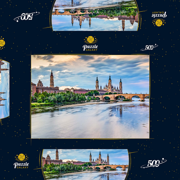 Darstellung des Puzzle Motivs Basilica de Nuestra Senora del Pilar am Ebro, Saragossa, Spanien 500 Puzzle Schachtel 3D Modell