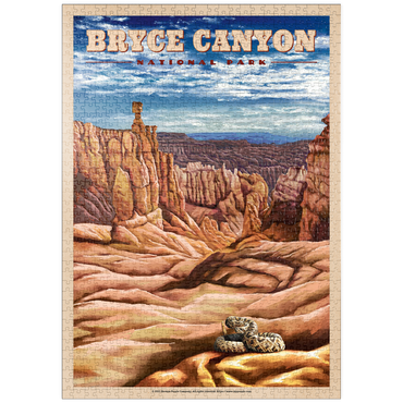 Darstellung des Puzzle Motivs puzzleplate Bryce Canyon National Park - Pillars of Stone, Vintage Travel Poster 1000 Puzzle