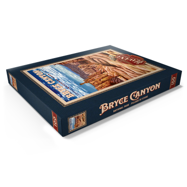 Darstellung des Puzzle Motivs Bryce Canyon National Park - Pillars of Stone, Vintage Travel Poster 100 Puzzle Schachtel Ansicht1