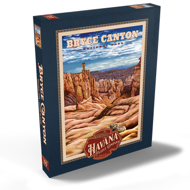 Darstellung des Puzzle Motivs Bryce Canyon National Park - Pillars of Stone, Vintage Travel Poster 100 Puzzle Schachtel Ansicht2