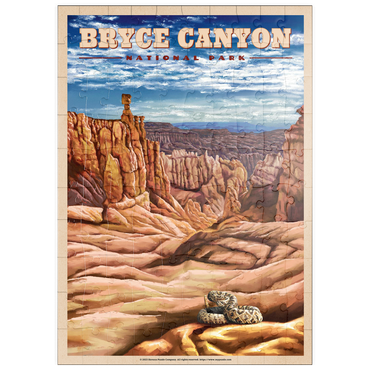 Darstellung des Puzzle Motivs puzzleplate Bryce Canyon National Park - Pillars of Stone, Vintage Travel Poster 100 Puzzle