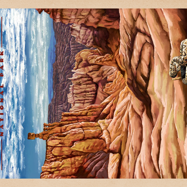 Darstellung des Puzzle Motivs Bryce Canyon National Park - Pillars of Stone, Vintage Travel Poster 100 Puzzle 3D Modell