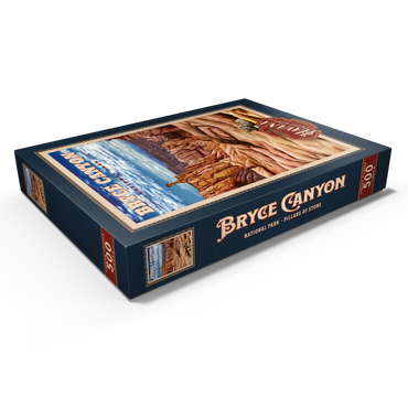 Darstellung des Puzzle Motivs Bryce Canyon National Park - Pillars of Stone, Vintage Travel Poster 500 Puzzle Schachtel Ansicht1