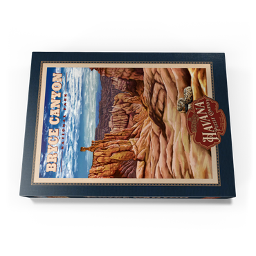 Darstellung des Puzzle Motivs Bryce Canyon National Park - Pillars of Stone, Vintage Travel Poster 500 Puzzle Schachtel Ansicht3