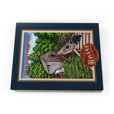 Darstellung des Puzzle Motivs Great Smoky Mountains National Park - Enchanted Mill Among Smoky Highlands, Vintage Travel Poster 200 Puzzle Schachtel Ansicht3