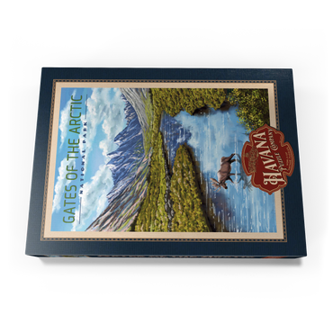 Darstellung des Puzzle Motivs Gates of the Arctic National Park - The Arctic Whisper, Vintage Travel Poster 1000 Puzzle Schachtel Ansicht3