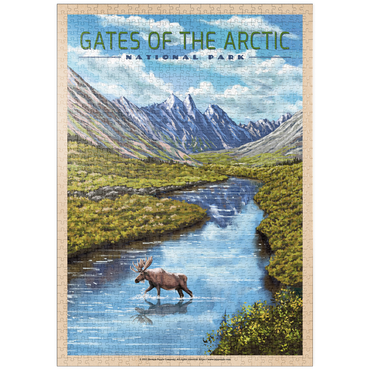 Darstellung des Puzzle Motivs puzzleplate Gates of the Arctic National Park - The Arctic Whisper, Vintage Travel Poster 1000 Puzzle
