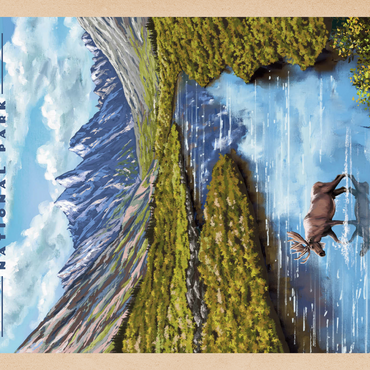 Darstellung des Puzzle Motivs Gates of the Arctic National Park - The Arctic Whisper, Vintage Travel Poster 1000 Puzzle 3D Modell