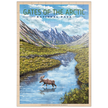 Darstellung des Puzzle Motivs puzzleplate Gates of the Arctic National Park - The Arctic Whisper, Vintage Travel Poster 100 Puzzle