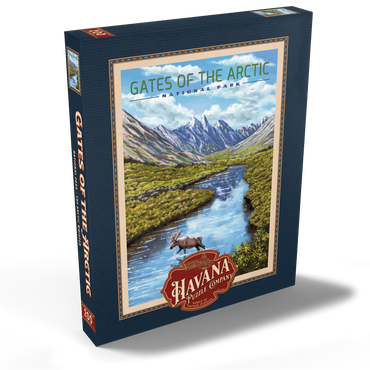 Darstellung des Puzzle Motivs Gates of the Arctic National Park - The Arctic Whisper, Vintage Travel Poster 200 Puzzle Schachtel Ansicht2