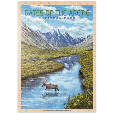 Darstellung des Puzzle Motivs puzzleplate Gates of the Arctic National Park - The Arctic Whisper, Vintage Travel Poster 200 Puzzle