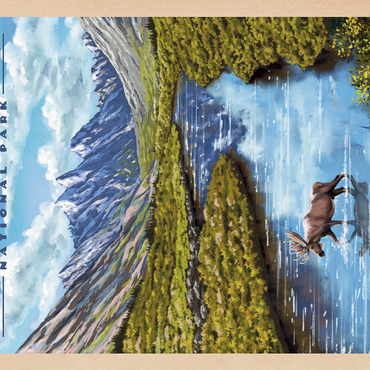 Darstellung des Puzzle Motivs Gates of the Arctic National Park - The Arctic Whisper, Vintage Travel Poster 200 Puzzle 3D Modell