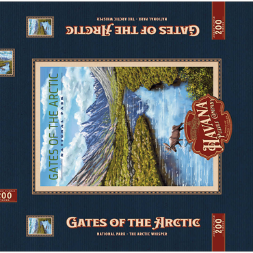 Darstellung des Puzzle Motivs Gates of the Arctic National Park - The Arctic Whisper, Vintage Travel Poster 200 Puzzle Schachtel 3D Modell
