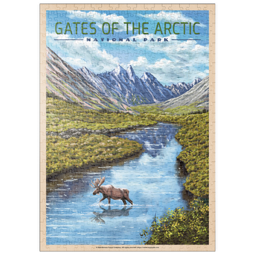 Darstellung des Puzzle Motivs puzzleplate Gates of the Arctic National Park - The Arctic Whisper, Vintage Travel Poster 500 Puzzle