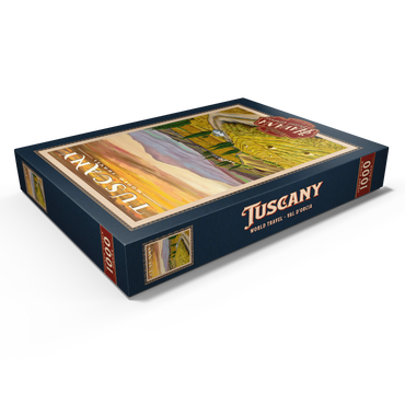 Darstellung des Puzzle Motivs Tuscany - Val d’Orcia, Vintage Travel Poster 1000 Puzzle Schachtel Ansicht1