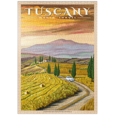 Darstellung des Puzzle Motivs puzzleplate Tuscany - Val d’Orcia, Vintage Travel Poster 1000 Puzzle