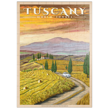 Darstellung des Puzzle Motivs puzzleplate Tuscany - Val d’Orcia, Vintage Travel Poster 100 Puzzle