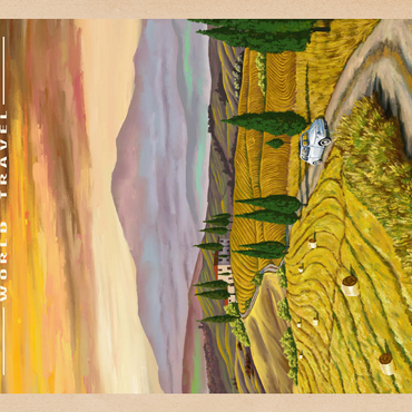 Darstellung des Puzzle Motivs Tuscany - Val d’Orcia, Vintage Travel Poster 200 Puzzle 3D Modell