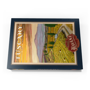 Darstellung des Puzzle Motivs Tuscany - Val d’Orcia, Vintage Travel Poster 500 Puzzle Schachtel Ansicht3