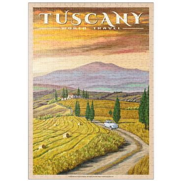 Darstellung des Puzzle Motivs puzzleplate Tuscany - Val d’Orcia, Vintage Travel Poster 500 Puzzle