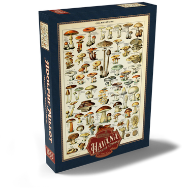 Darstellung des Puzzle Motivs Champignons - Pilze für Alle, Vintage Art Poster, Adolphe Millot 1000 Puzzle Schachtel Ansicht2