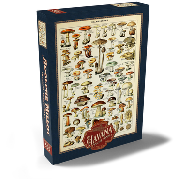 Darstellung des Puzzle Motivs Champignons - Pilze für Alle, Vintage Art Poster, Adolphe Millot 500 Puzzle Schachtel Ansicht2