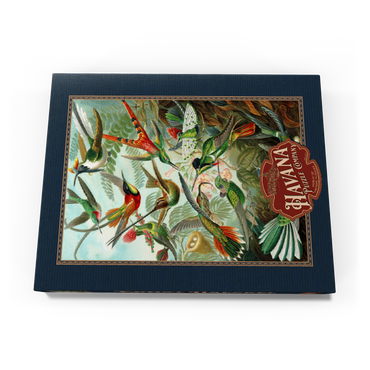 Darstellung des Puzzle Motivs Hummingbirds and Trochilidae (Kolibris), Vintage Art Poster, Ernst Haeckel 200 Puzzle Schachtel Ansicht3