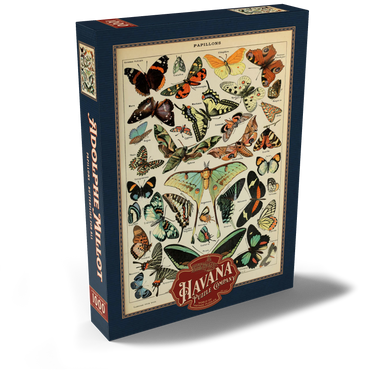 Darstellung des Puzzle Motivs Papillons - Butterflies For All, Vintage Art Poster, Adolphe Millot 1000 Puzzle Schachtel Ansicht2