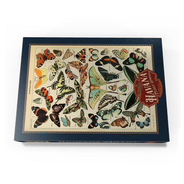 Darstellung des Puzzle Motivs Papillons - Butterflies For All, Vintage Art Poster, Adolphe Millot 1000 Puzzle Schachtel Ansicht3