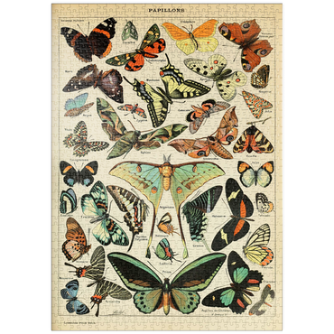 Darstellung des Puzzle Motivs puzzleplate Papillons - Butterflies For All, Vintage Art Poster, Adolphe Millot 1000 Puzzle
