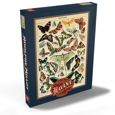 Darstellung des Puzzle Motivs Papillons - Butterflies For All, Vintage Art Poster, Adolphe Millot 100 Puzzle Schachtel Ansicht2