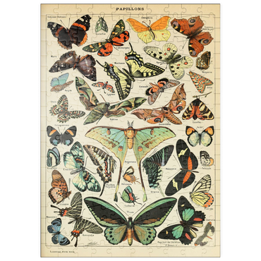 Darstellung des Puzzle Motivs puzzleplate Papillons - Butterflies For All, Vintage Art Poster, Adolphe Millot 200 Puzzle