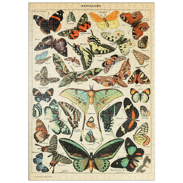 Darstellung des Puzzle Motivs puzzleplate Papillons - Butterflies For All, Vintage Art Poster, Adolphe Millot 500 Puzzle