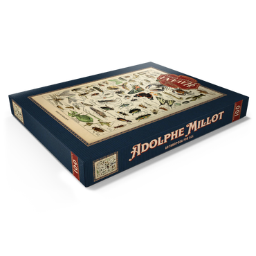 Darstellung des Puzzle Motivs Arthropoda For All, Vintage Art Poster, Adolphe Millot 100 Puzzle Schachtel Ansicht1