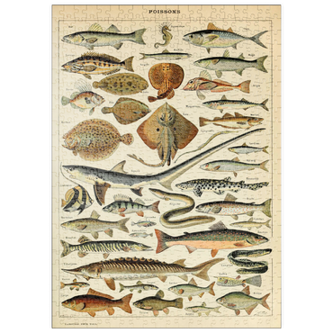 Darstellung des Puzzle Motivs puzzleplate Fish For All, Vintage Art Poster, Adolphe Millot 500 Puzzle