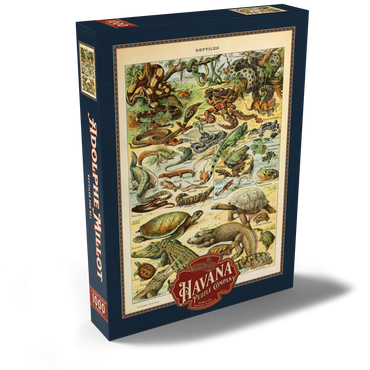 Darstellung des Puzzle Motivs Reptiles For All, Vintage Art Poster, Adolphe Millot 1000 Puzzle Schachtel Ansicht2