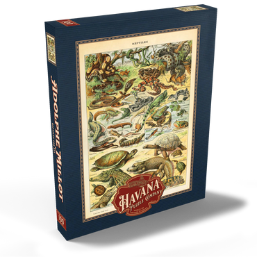 Darstellung des Puzzle Motivs Reptiles For All, Vintage Art Poster, Adolphe Millot 100 Puzzle Schachtel Ansicht2