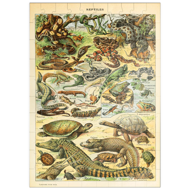 Darstellung des Puzzle Motivs puzzleplate Reptiles For All, Vintage Art Poster, Adolphe Millot 100 Puzzle