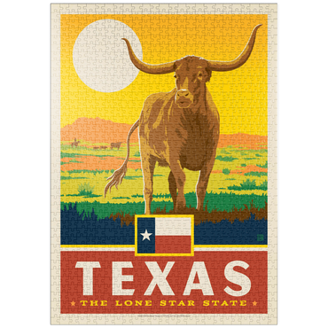 Darstellung des Puzzle Motivs puzzleplate Texas: The Lone Star State, State Pride Vintage Poster 1000 Puzzle