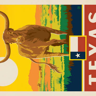 Darstellung des Puzzle Motivs Texas: The Lone Star State, State Pride Vintage Poster 1000 Puzzle 3D Modell