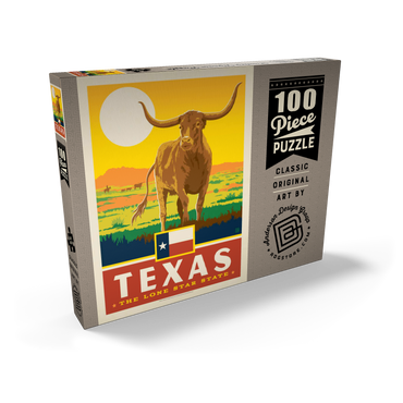 Darstellung des Puzzle Motivs Texas: The Lone Star State, State Pride Vintage Poster 100 Puzzle Schachtel Ansicht2
