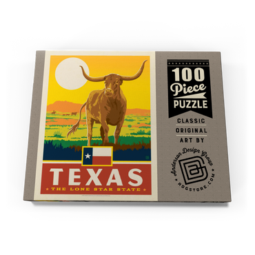 Darstellung des Puzzle Motivs Texas: The Lone Star State, State Pride Vintage Poster 100 Puzzle Schachtel Ansicht3